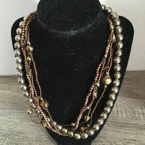 5/$25 Metallic Multi Strand Necklace